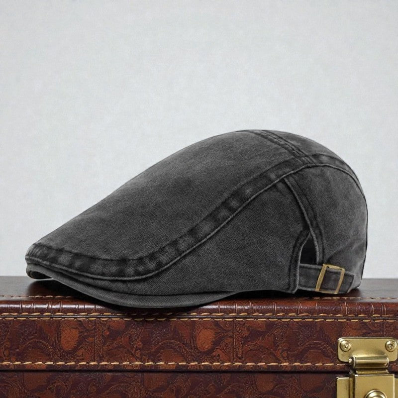 Washed Denim Flat Cap | DALLAS